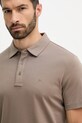 Памучна тениска с яка Michael Kors кафяв CS15073C93
