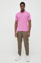 La Martina polo bawełniane BPMP01 fioletowy SS23