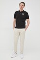 La Martina tricou polo CCMP01 negru AW22