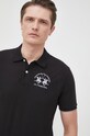 La Martina tricou polo CCMP01 negru