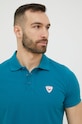 Bavlněné polo tričko Rossignol modrá RLKMY01