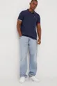 Βαμβακερό μπλουζάκι πόλο Tommy Jeans σκούρο μπλε
