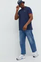 Βαμβακερό μπλουζάκι πόλο Tommy Jeans σκούρο μπλε