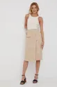béžová Semišová sukňa Calvin Klein Dámsky