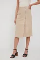 Semišová sukňa Calvin Klein béžová
