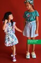 Dječja pamučna suknja United Colors of Benetton 4IIAG0005.P zelena