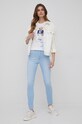 Kavbojke Wrangler High Rise Skinny Soft Blue W27HZI44B modra SS22