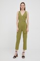Pepe Jeans kombinezon lniany MARAIS PL230387.618 zielony SS22
