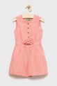 United Colors of Benetton kombinezon lniany dziecięcy tkanina różowy 4PL9CT001.G