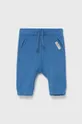 голубой Детские хлопковые брюки United Colors of Benetton Для мальчиков