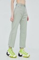 Kalhoty s příměsí lnu Tommy Jeans Betsy DW0DW12161.PPYY zelená SS22