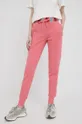 Βαμβακερό παντελόνι Paul Smith ροζ