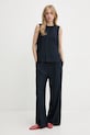 Samsoe Samsoe pantaloni F21200187 bleumarin SS25