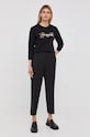 Vlněné kalhoty The Kooples FPAN24034K černá SS22