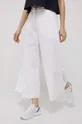 Βαμβακερό παντελόνι Deha λευκό