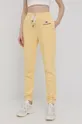 Βαμβακερό παντελόνι Chiara Ferragni κίτρινο