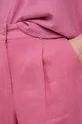 fioletowy Sisley spodnie lniane