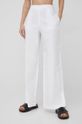 Calvin Klein spodnie lniane biały