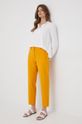 pomarańczowy Calvin Klein spodnie z domieszką wełny Damski