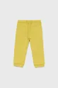 жовтий Дитячі бавовняні штани United Colors of Benetton Для дівчаток