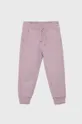 ροζ United Colors of Benetton - Παιδικό βαμβακερό παντελόνι Για κορίτσια