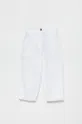 biały United Colors of Benetton spodnie z domieszką lnu dziecięce Dziewczęcy