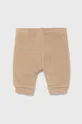 Детские хлопковые брюки United Colors of Benetton бежевый