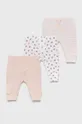 pastelowy różowy GAP spodnie bawełniane dziecięce (3-pack) Dziecięcy