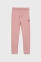 рожевий Дитячі бавовняні штани Tommy Hilfiger Дитячий