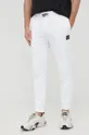 Armani Exchange spodnie dresowe bawełniane 3LZPAF.ZJFAZ biały