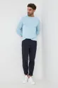 Βαμβακερό παντελόνι Tommy Hilfiger σκούρο μπλε