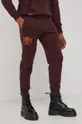 bordowy Superdry Spodnie bawełniane Męski
