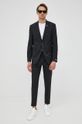 čierna Vlnené nohavice Karl Lagerfeld Pánsky