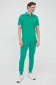 Βαμβακερό παντελόνι United Colors of Benetton πράσινο