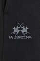 La Martina pantaloni de trening din bumbac negru CCMT03