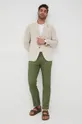 Льняні штани La Martina зелений