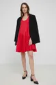 Armani Exchange - Βαμβακερό φόρεμα κόκκινο