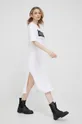 Βαμβακερό φόρεμα Armani Exchange λευκό