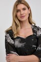 Samsoe Samsoe Rochie din amestec de mătase negru F21400040