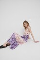 Desigual sukienka z domieszką lnu 22SWVW26 22SWVW26 multicolor SS22