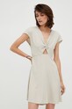 Vero Moda sukienka z domieszką lnu 10260353.SilverLini beżowy SS22