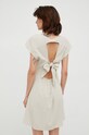 Odzież Vero Moda sukienka z domieszką lnu 10260353.SilverLini beżowy