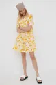 Βαμβακερό φόρεμα Vero Moda κίτρινο