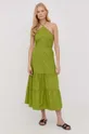 Βαμβακερό φόρεμα Patrizia Pepe πράσινο