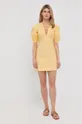 Patrizia Pepe sukienka bawełniana żółty