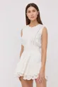Φόρεμα από λινό μείγμα Patrizia Pepe λευκό