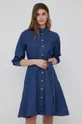 Rifľové šaty Lauren Ralph Lauren modrá