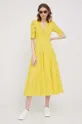 Βαμβακερό φόρεμα Pennyblack κίτρινο