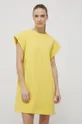 rumena Bombažna obleka Deha Ženski
