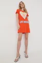 Βαμβακερό φόρεμα Love Moschino πορτοκαλί
